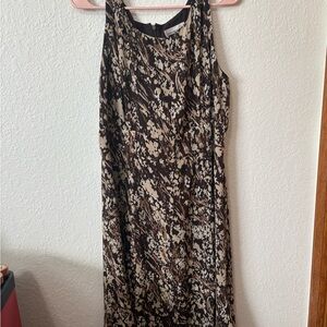 Studio Brown and Cream Midi Dress